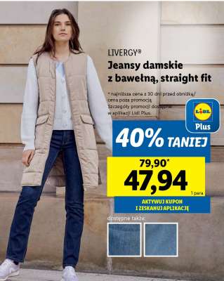 LIVERGY® Jeansy damskie z bawełną, straight fit