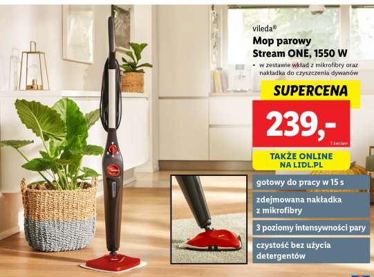 Vileda Mop parowy Stream ONE, 1550 W