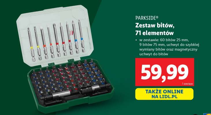 PARKSIDE® Zestaw bitów, 71 elementów