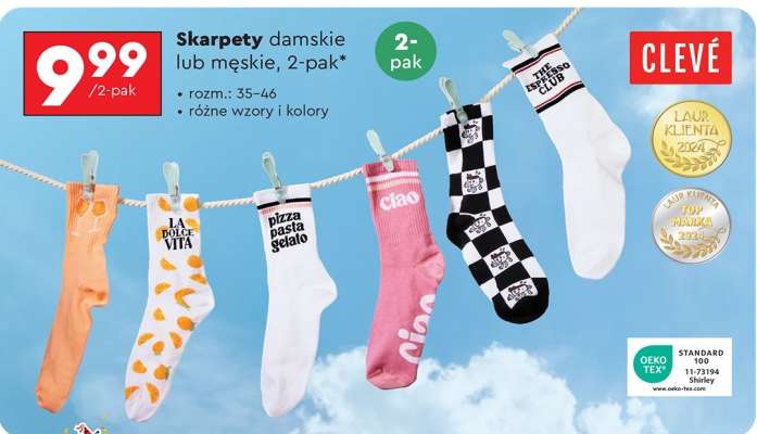 Skarpety damskie lub męskie, 2-pak