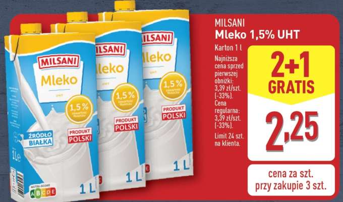 MILSANI Mleko 1,5% UHT
