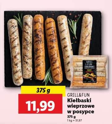 GRILL&FUN Kiełbaski wieprzowe w posypce