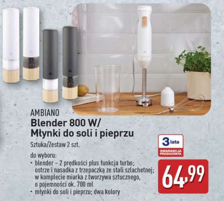 Ambiano Blender 800 W/Mlynki do soli i pieprzu