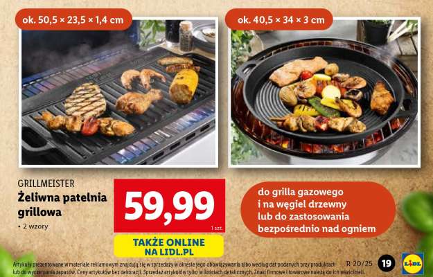 Grillmeister Żeliwna patelnia grillowa