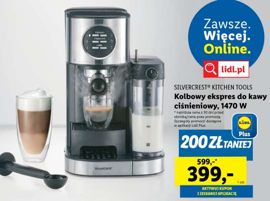 SILVERCREST® KITCHEN TOOLS Kolbowy ekspres do kawy ciśnieniowy, 1470 W