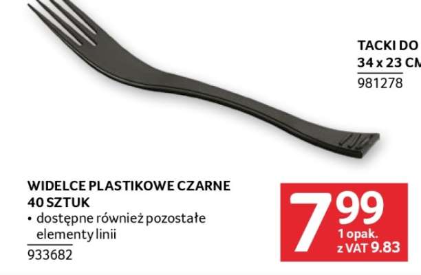 Widelec plastikowy czarny 40 sztuk