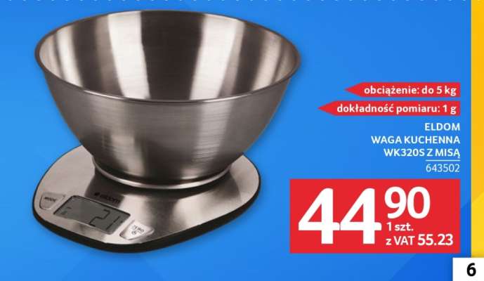 ELDOM WAGA KUCHENNA WK320S Z MISĄ
