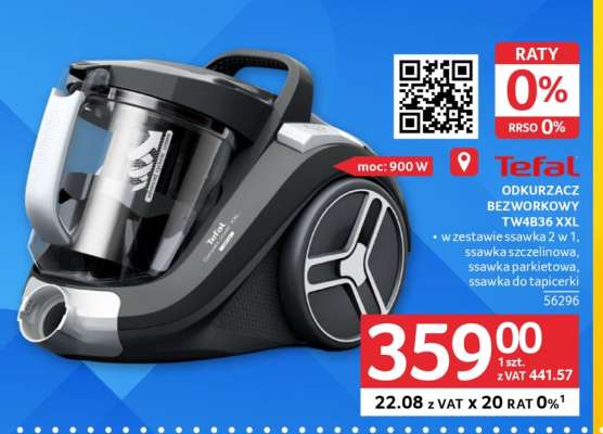 Tefal Odkurzacz Bezworkowy TW4836 XXL