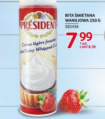 PRESIDENT Bita Śmietana Waniliowa 250 g