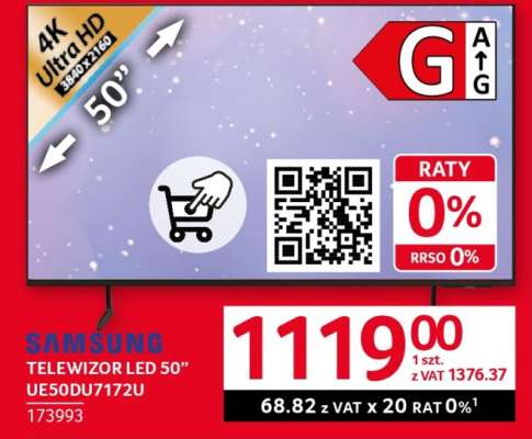 SAMSUNG TELEWIZOR LED 50" UE50DU7172U