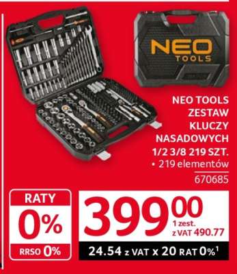 NEO TOOLS ZESTAW KLUCZY NASADOWYCH 1/2 3/8 219 SZT.