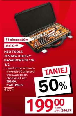 NEO TOOLS ZESTAW KLUCZY NASADOWYCH 1/4 1/2