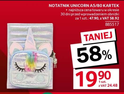 Notatnik Unicorn A5/80 kartek