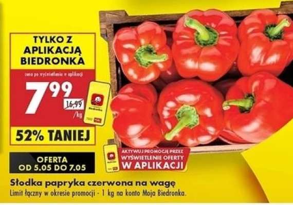 Słodka papryka czerwona na wagę