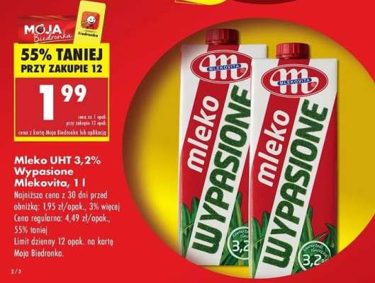 MLEKO UHT 3,2 WYPASIONE MLEKOVITA 1 L