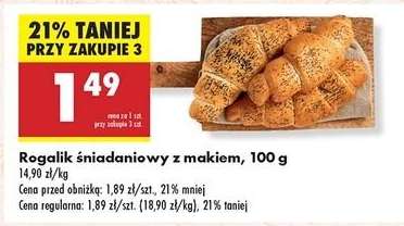 Rogalik śniadaniowy z makiem, 100 g