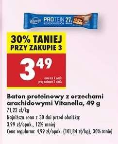 Baton proteinowy z orzechami arachidowymi Vitanella 49 g