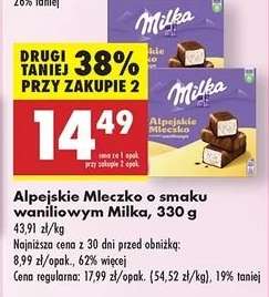 Alpejskie Mleczko o smaku waniliowym Milka 330 g
