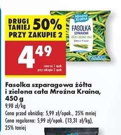 Fasolka szparagowa żółta i zielona cała Mrożna Kraina 450 g