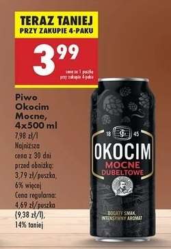 Piwo Okocim Mocne, 4x500 ml