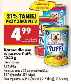 Karma dla psa w puszce Puffi, 1240 g