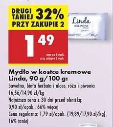 Mydło w kostce kremowe Linda, 90 g/100 g