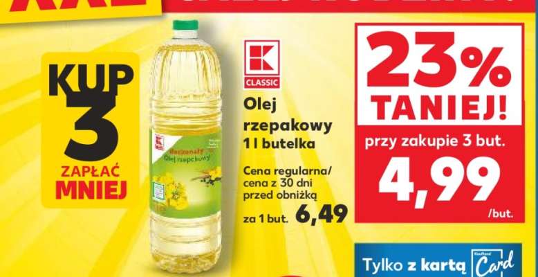 Olej rzepakowy 1l butelka
