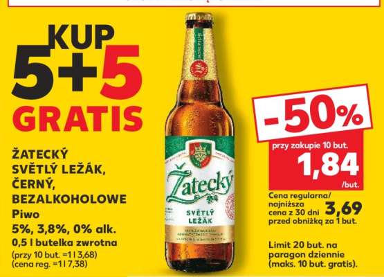 ŽATECKÝ SVĚTLÝ LEŽÁK, ČERNÝ, BEZALKOHOLÓWE