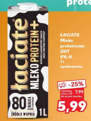 ŁACIATE Mleko proteinowe UHT 0% tł. 1l opakowanie