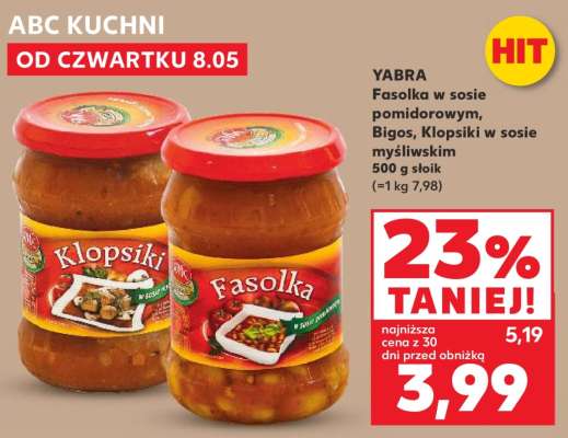 YABRA Fasolka w sosie pomidorowym, Bigos, Klopsiki w sosie myśliwskim