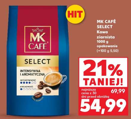 MK CAFÉ SELECT Kawa ziarnista 1000 g opakowanie