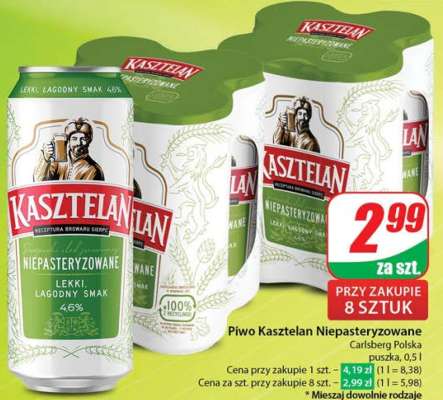 Piwo Kasztelan Niepasteryzowane