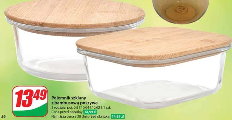 Pojemnik szklany z bambusową pokrywą