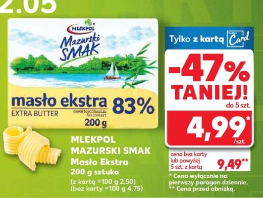 MLEKPOL MAZURSKI SMAK Masło Ekstra 200 g sztuka