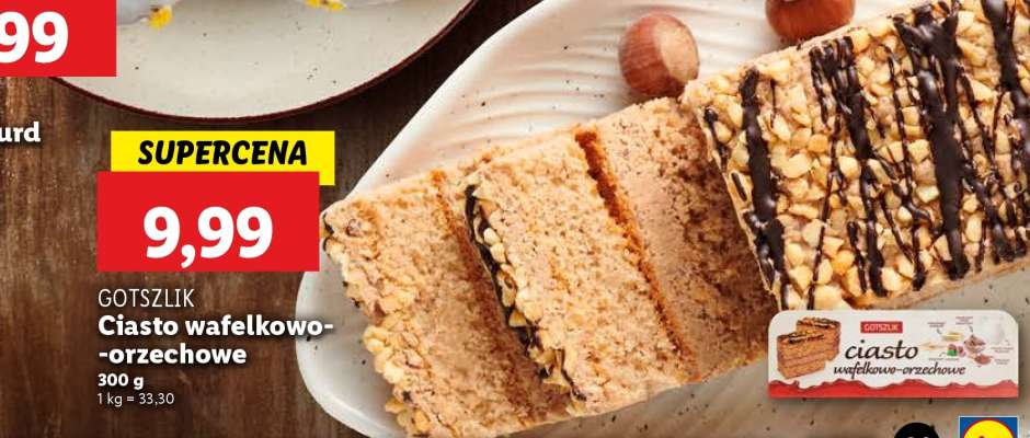 Ciasto wafelkowo- -orzechowe