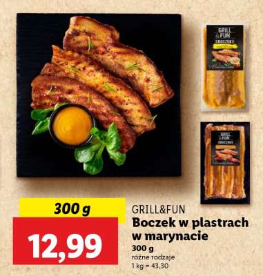 GRILL&FUN Boczek w plastrach w marynacie