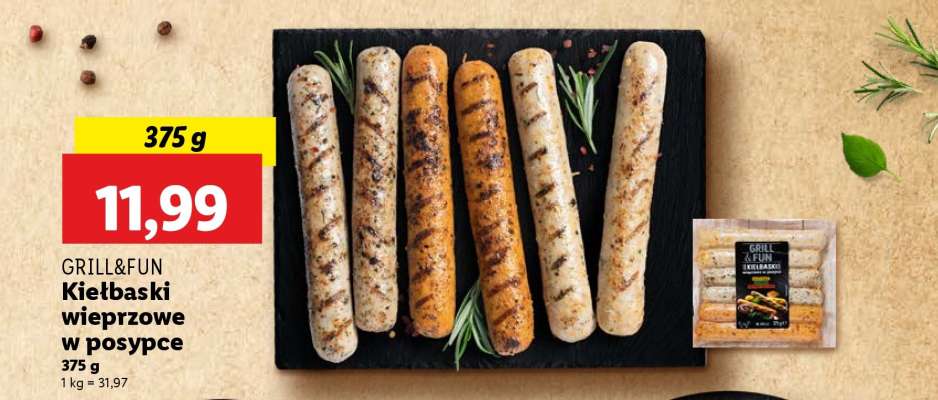 GRILL&FUN Kiełbaski wieprzowe w posypce