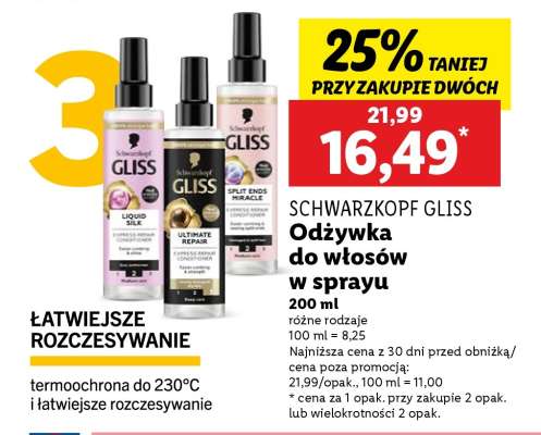 SCHWARZKOPF GLISS Odżywka do włosów w sprayu