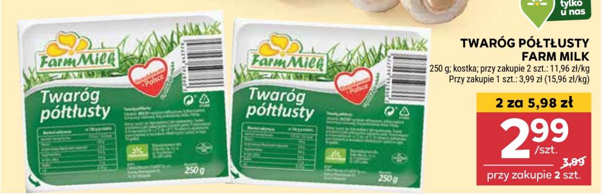 Twaróg półtłusty Farm Milk