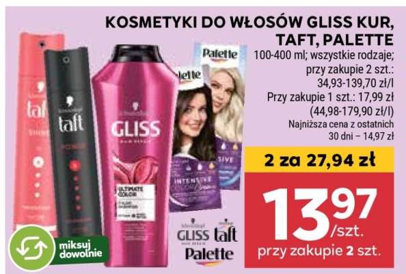 Kosmetyki do włosów Gliss Kur, Taft, Palette