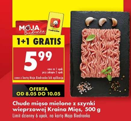 Chude mięso mielone z szynki wieprzowej Kraina Mies , 500 g
