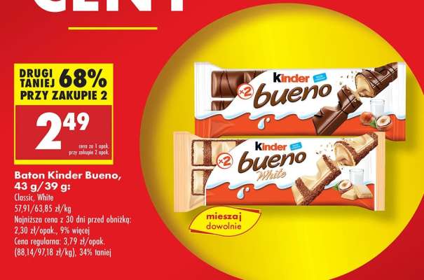 Baton Kinder Bueno, 43 g/39 g