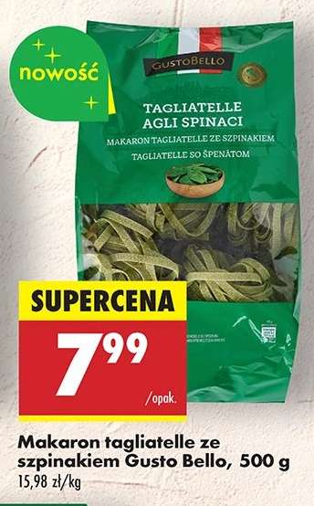 Makaron tagliatelle ze szpinakiem Gusto Bello, 500 g