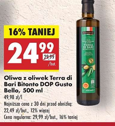 Oliwa z oliwek Terra di Bari Bitonto DOP Gusto Bello, 500 ml