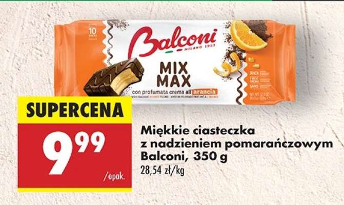 Miękkie ciasteczka z nadzieniem pomarańczowym Balconi, 350 g