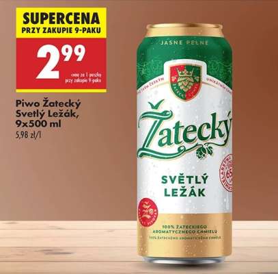 Piwo Żatecký Světlý Ležák, 9x500 ml