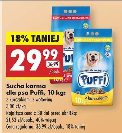 Sucha karma dla psa Puffi, 10 kg