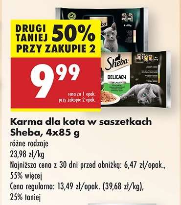 Karma dla kota w saszetkach Sheba , 4x85 g