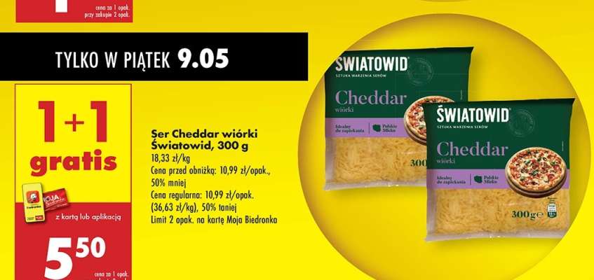 Şer Cheddar wiórki Światowid 300 g