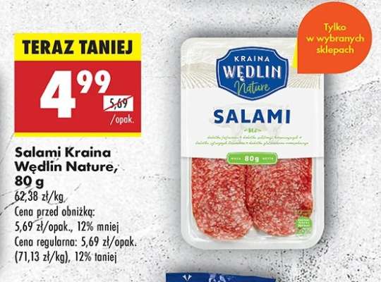Salami Kraina Wędlin Nature, 80 g